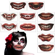 10pcs mouth sticky tattoo halloween