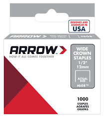 Arrow Fastener 608 Wide Crown Swingline Style Heavy Duty 1 2 Inch Staples 1000 Pack