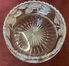 Very Large Cut Crystal Glass Salad Or