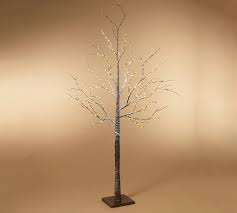 lighted snowy brown birch tree 6ft