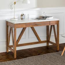 4.9 out of 5 stars 19. Walker Edison Furniture Company 46 In Walnut White Marble Rectangular 1 Drawer Writing Desk With Faux Marble Top Hdw46afwmb The Home Depot In 2021 Frame Desk Walnut Writing Desk Walker Edison Furniture