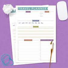 travel planner template cal style