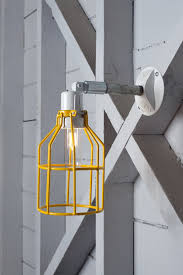 Yellow Cage Light Exterior Wall Mount Sconce Courtyard