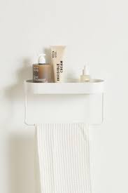 Oval White Bath Towel Bar Shelf
