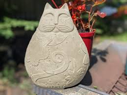 Concrete Cat Garden Statue