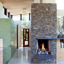 Modern Fireplace Contemporary Entry