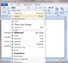 how to change font style in ms word