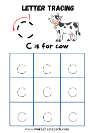 lowercase letter c tracing worksheet