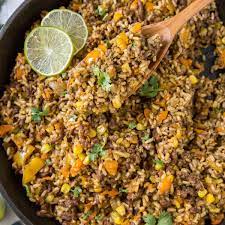 tex mex ground beef and rice skillet