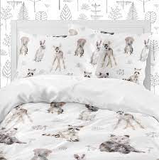Girl Cotton Duvet Cover With Woodland