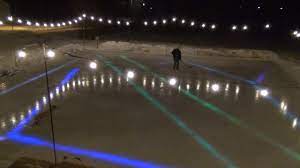 hockey rink with under ice lighting
