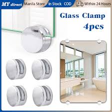 4pcs Wall Mounted Mirror Clamps Round