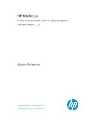 Hp Sitescope Monitor Reference Manualzz Com