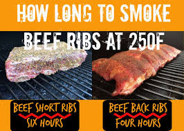how long to smoke beef ribs at 250f