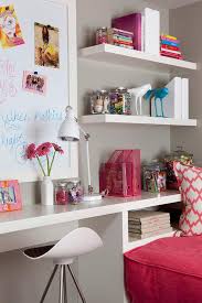 The color options may vary hugely and a desk for teenage girl, for example, can be also a dressing table. Girls Room With Built In Desk Contemporary Girl S Room