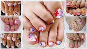 flower toe nail designs beautiful