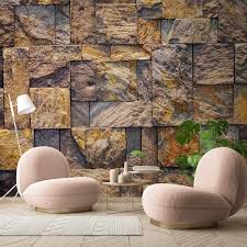 Brown Stone Wall Paper 3d Wall Murals