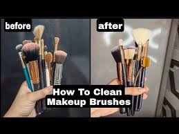 how to clean makeup brushes with common
