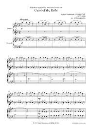 Carol Of The Bells Leontovich Sheet Music - Leontovich. Carol of the Bells - Piano Duet classical sheet music