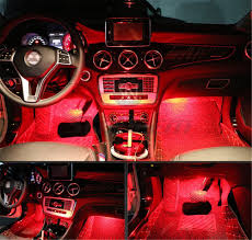 Buy 4pcs Car Led Interior Underdash Lighting Kit W Sticker Led Car Interior Light Auto Interior Lights Car Auto Interior Led Atmosphere Lights Red Price Xes In Cheap Price On