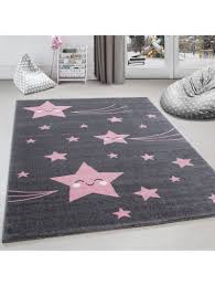 carpet child room shooting star grey pink