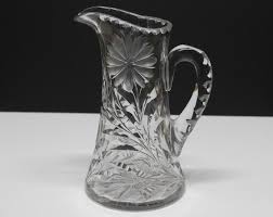 Vintage Fancy Large Glass Water Pitcher
