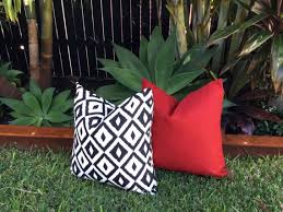 White Outdoor Cushions Black