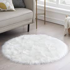 round fur rug fluffy area rug for