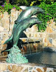 Double Dolphins Fountain Fountains