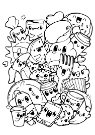 Feel free to print and color from the best 40+ food colouring pages to print at getcolorings.com. Dining Doodles Coloring Pages For Kids Stock Vector Illustration Of Colouring Pattern 85291598