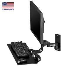 Monitor Wall Mount With Keyboard Tray