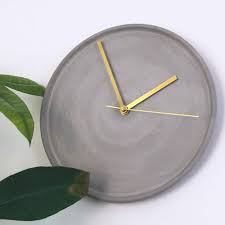 Grey Round Wall Clock Concrete Clock