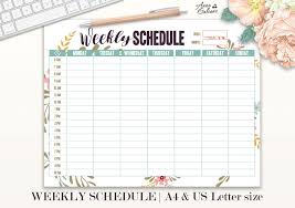 Weekly Schedule Printable Student Hourly Planner Weekly
