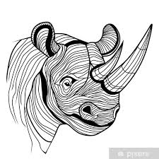 Wall Mural Rhino Rhinoceros Animal Head