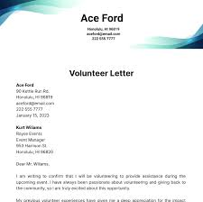free volunteer letter templates