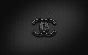 chanel black logo creative metal grid