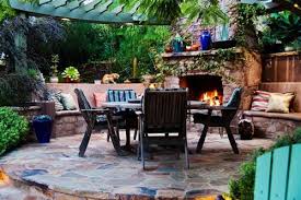 Outdoor Stone Fireplace Landscaping