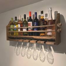 Wooden Wall Mounted Wine Rack Choice Of