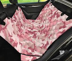 Blush Pink Camo Dog Hammock Back Seat