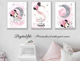 Baby Girl Wall Art Minnie Mouse Wall