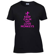 Keep Calm And Love Monkeys T Shirt Funny Monkey Zoo Animal
