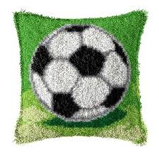 soccer ball latch hook pillowcase kits