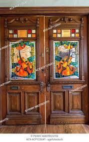 Old Wooden Doors With Stained Glass
