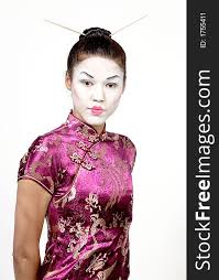 lady with geisha makeup free stock