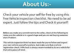 ppt vehicle inspection checklist