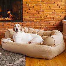 overstuffed luxury dog sofa