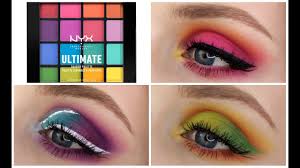 nyx ultimate brights palette 3 looks