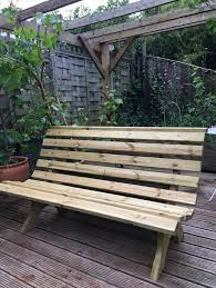 Wooden Bench Sy Curved Outdoor