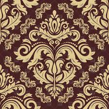 Pattern In Style Of Baroque Seamless Damask Background Stock Vector Image