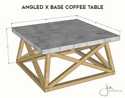 Wood Angled X Base Coffee Table Plans